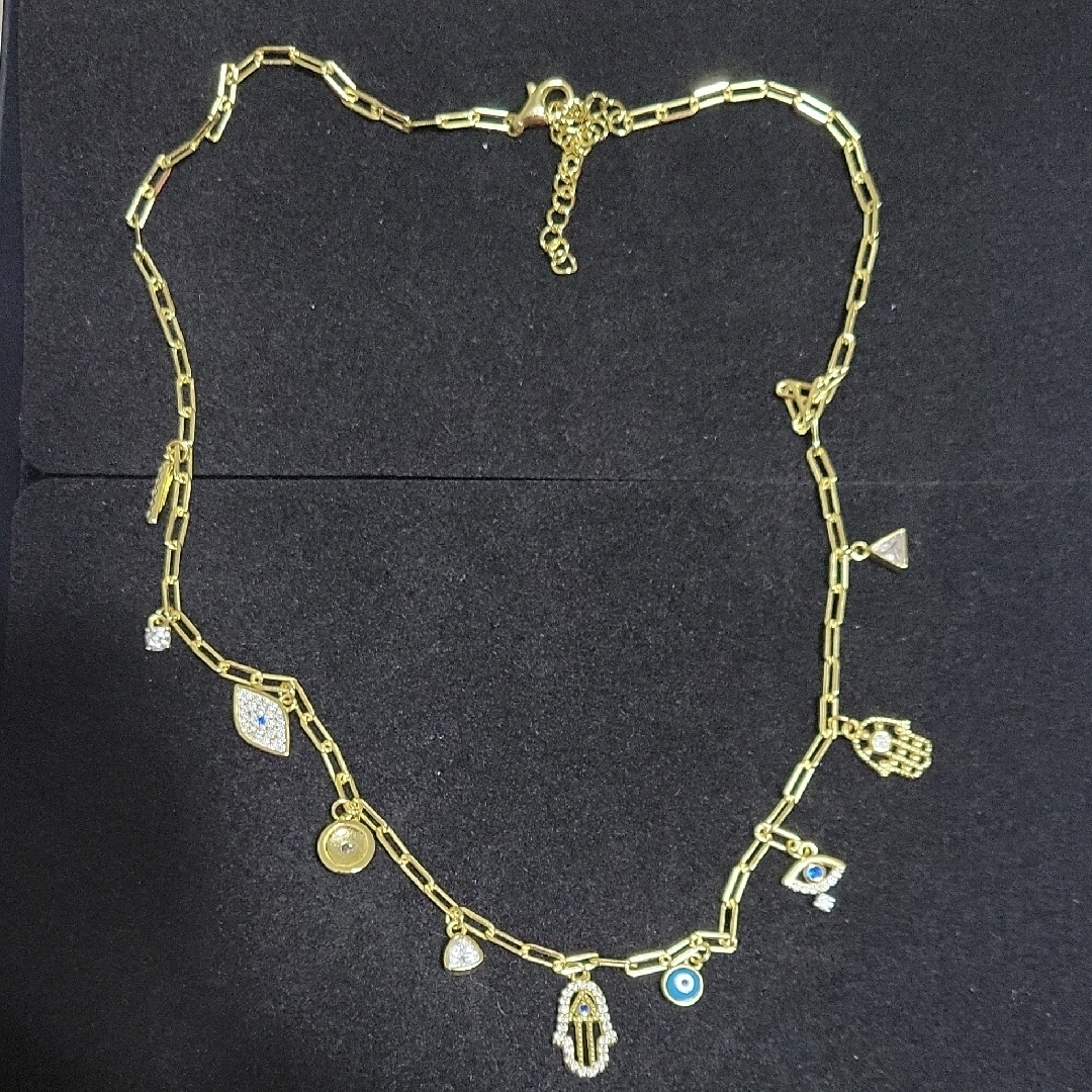 Elegant Gold Charm Necklace With Symbols